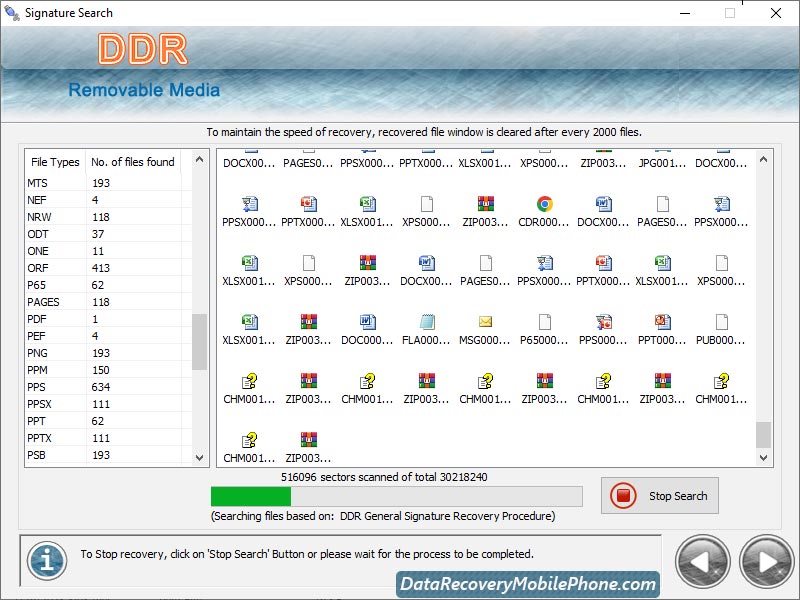 Removable Disk Data Undelete Utility screen shot