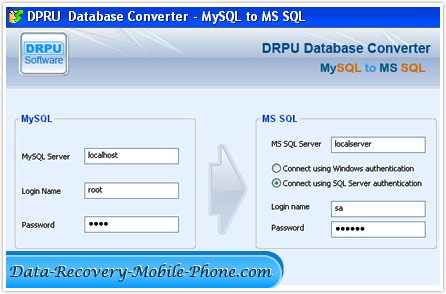MySQL to MSSQL Database Converter screenshot