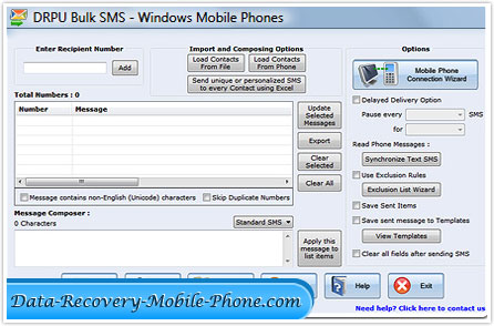 Bulk SMS Software for Windows based mobile phones