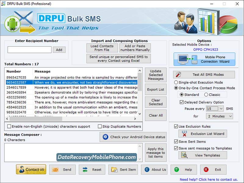 Screenshot of Bulk SMS Marketing Software