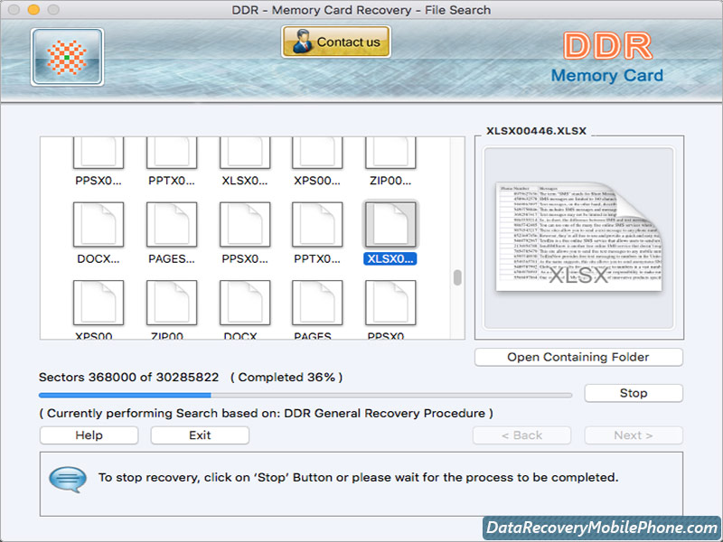 Screenshot of Recover Data Memory Cards Mac 4.3.1.1