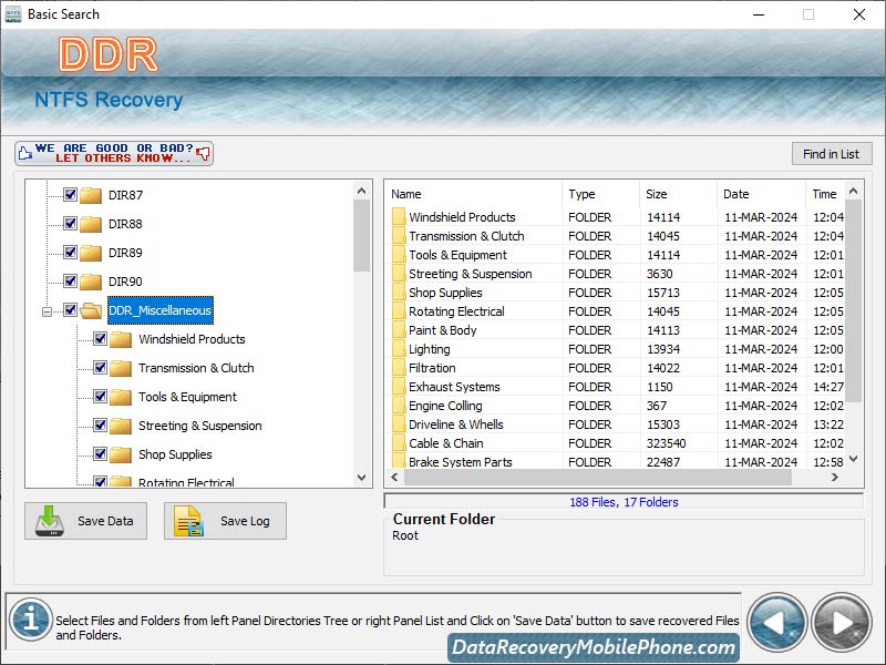 Screenshot of NTFS Recovery Tool
