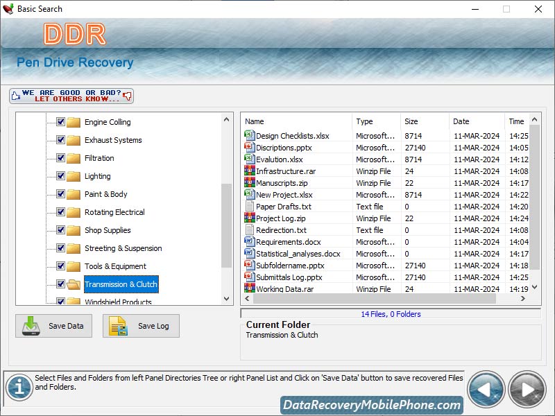 Screenshot of USB Data Recovery Tool