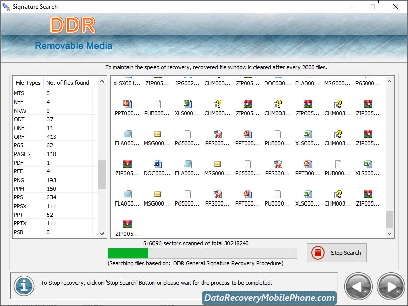 Screenshot of USB Drive Recovery Software