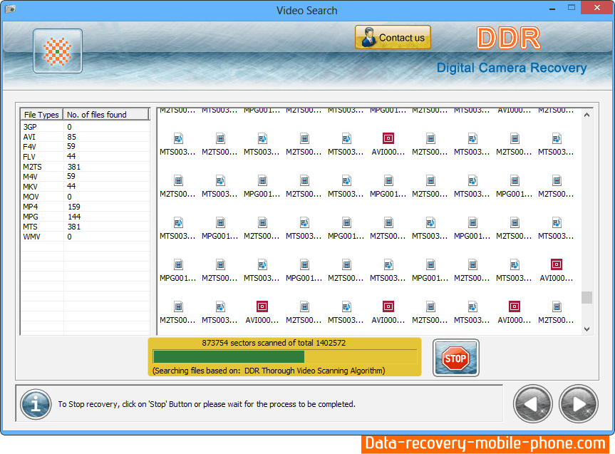 Data Recovery for Digital Camera Screenshot