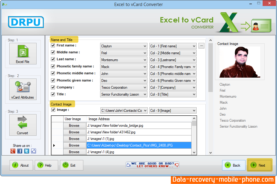 vCard Attributes