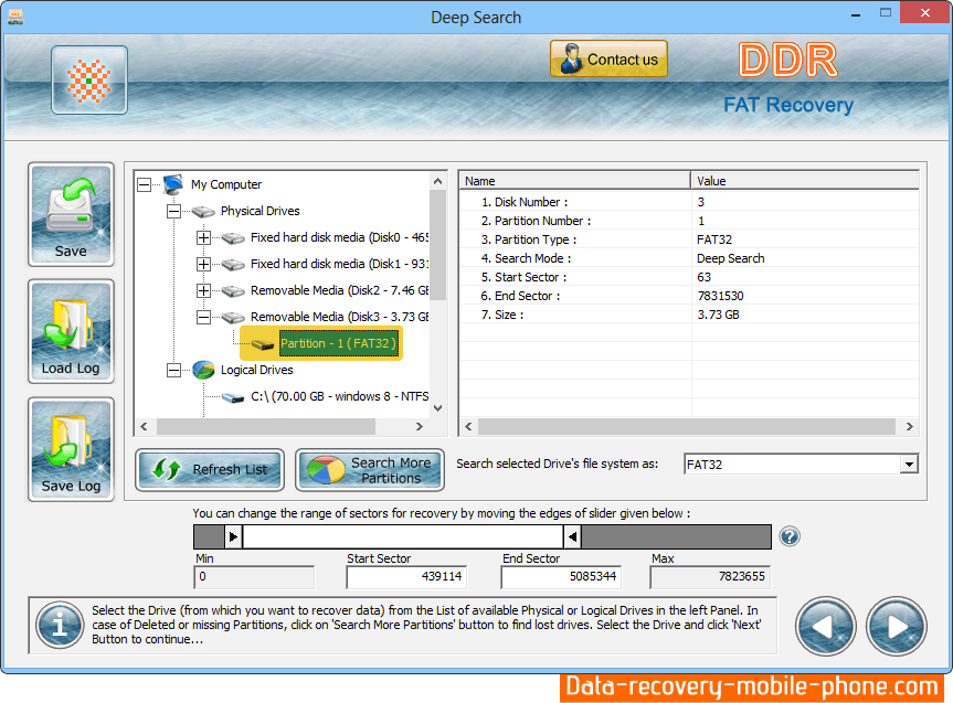 Data Recovery for FAT file system Screenshot
