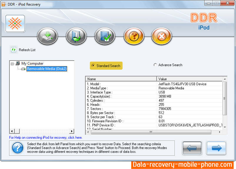 Data Recovery for iPod Screenshot