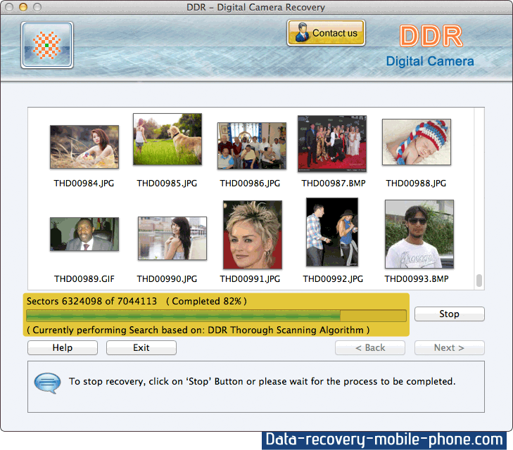 Mac Data Recovery for Digital Camera Screenshot