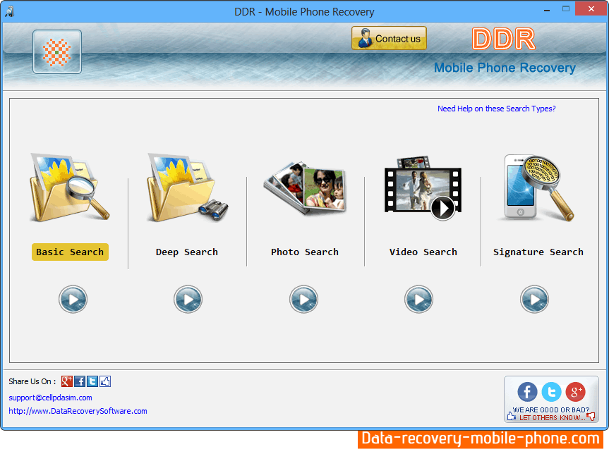 Data Recovery for Mobile Phone Screenshot