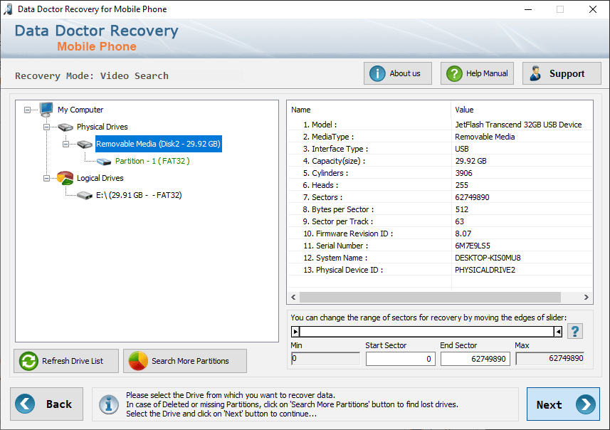 Select partition