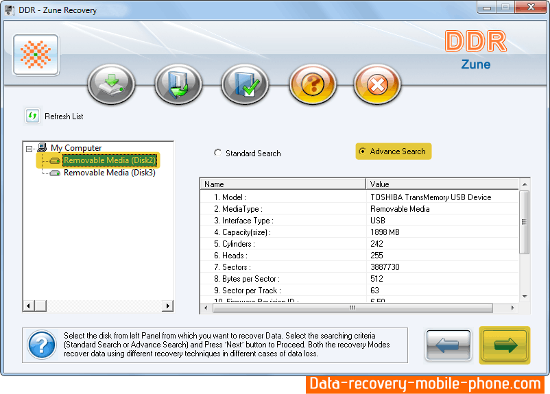 Data Recovery for Zune Player Screenshot